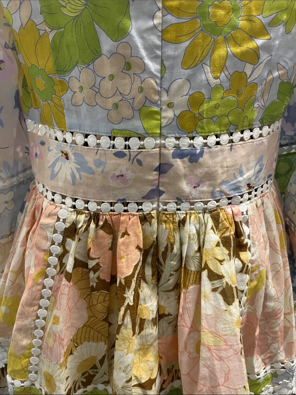 Zimmermann Pastel Floral Lace-Trim Mini Dress - Picture 8 of 12